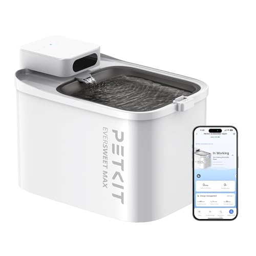 PETKIT Katzen Trinkbrunnen Kabellos, Hundewasserspender, 3L Katzen Hunde Wasserbrunnen, Intelligentes App-Steuerung,26dB Extrem Leiser,83 Tage Akkulaufzeit von PETKIT