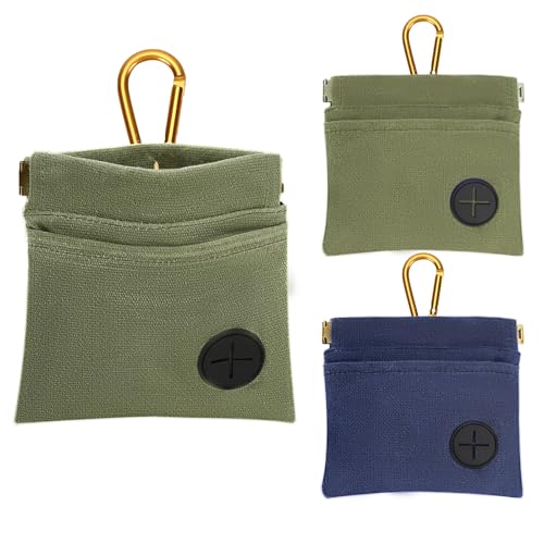 PETKNOWS 2 x Leckerlibeutel für Hunde, tragbare Leckerli-Tasche für Hundetraining, freihändiges Gassigehen, automatisches Schließen, Haustierfutter, Snack, Belohnung für Welpen, Reisen oder Outdoor von PETKNOWS