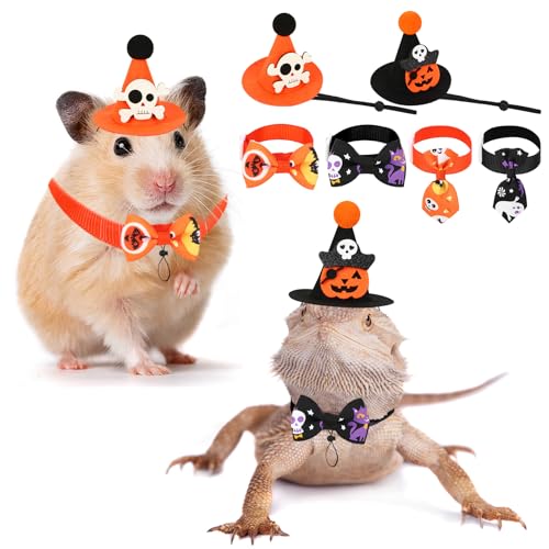 PETKNOWS 6-teiliges Haustier-Halloween-Kostüm, Halloween-Hut und Krawatte, geeignet für Hamster, Eidechsen, Papageien und andere ähnliche kleine Haustier-Kostüme PETKNOWS 6-teiliges Haustier-Halloween-Kostüm, Halloween-Hut und Krawatte, geeignet für Hamster, Eidechsen, Papageien und andere ähnliche kleine Haustier-Kostüme von PETKNOWS
