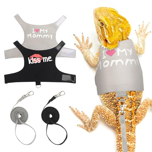 PETKNOWS Hundegeschirr und Leine, Set mit Bartagamen, ausbruchsicher, verstellbar, für Reptilien, niedliche Eidechsen, Reptilien, Kleintiergeschirr, Kleidung mit 1,5 m Leine für Spaziergänge im PETKNOWS Hundegeschirr und Leine, Set mit Bartagamen, ausbruchsicher, verstellbar, für Reptilien, niedliche Eidechsen, Reptilien, Kleintiergeschirr, Kleidung mit 1,5 m Leine für Spaziergänge im von PETKNOWS