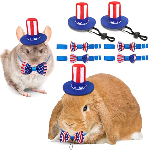 PETKNOWS Unabhängigkeitstagskostüm, Onkel Sams Hut für den 4. Juli, amerikanische Flagge, Krawatte für Kaninchen, Meerschweinchen und kleine Haustiere, 4-teiliges Set PETKNOWS Unabhängigkeitstagskostüm, Onkel Sams Hut für den 4. Juli, amerikanische Flagge, Krawatte für Kaninchen, Meerschweinchen und kleine Haustiere, 4-teiliges Set von PETKNOWS