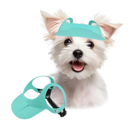 Hunde Sonnenhut Sommer, Welpe Hut mit Ohrlöchern, verstellbare Mütze für Hündchen, modisches Zubehör für kleine bis mittelgroße Hunde im Freien-Blau von PETLESO