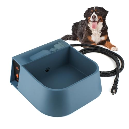 PETLESO Beheizter Automatischer Wassernapf für Hunde, Beheizter Hund Automatische Befüllung Outdoor Schüssel, Beheizte Auto Bewässerung für Hunde, Katzen, Hühner, Wildtiere von PETLESO