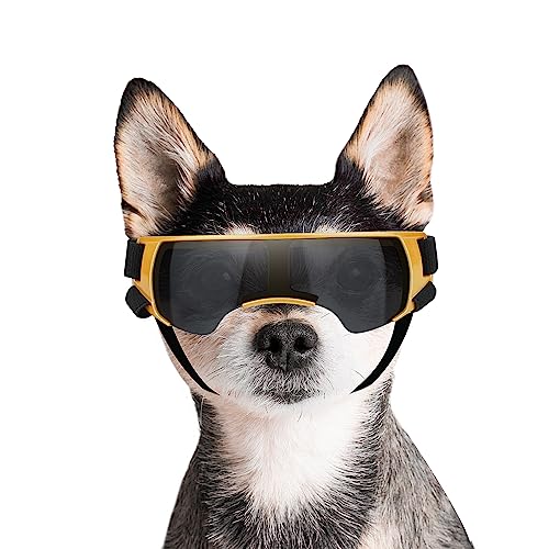 PETLESO Brille für Kleine Hunde Augenschutz Brille Windschutzbrille für Kleine Hunde UV Schutz Hunde Sonnenbrillen für Motorrad/Hundefahrradkorb/Cabrio von PETLESO