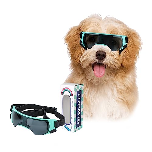 PETLESO Brille für Kleine Hunde Augenschutz Brille Windschutzbrille für Kleine Hunde UV Schutz Hunde Sonnenbrillen für Motorrad/Hundefahrradkorb/Cabrio von PETLESO