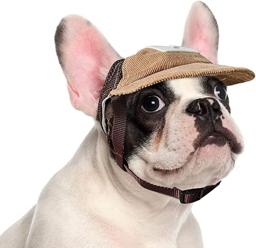 PETLESO Hund Hut Hund Baseballmütze, Verstellbarer Sonnenschutz Hundemütze mit Ohrlöchern Geeignet für Hunde Welpen Katzen Kaninchen-M von PETLESO
