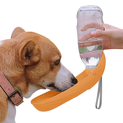 PETLESO Hunde Wasserflasche mit Großer Kapazität, Leicht Mitzunehmender Hundetrinkflasche für Unterwegs Geeignet für Hunde - Orange von PETLESO