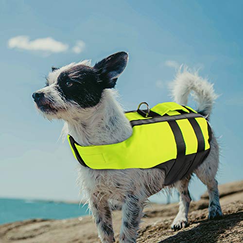 PETLESO Hundeschwimmweste Rettungswesten für Hunde Reflektierende Schwimmweste für Hunde mit Rettungsgriff-S von PETLESO