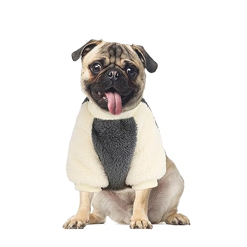 PETLESO Hundewinterkleidung mit Niedlichen Taschen Hundewarmer Pullover Hundekleidung für Kleine und Mittelgroße Hunde - Grau von PETLESO