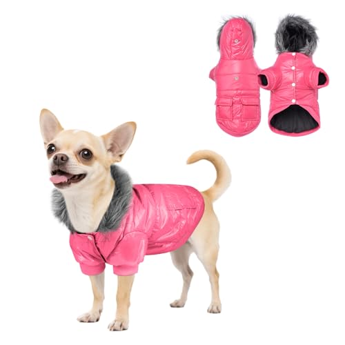 PETLESO Wintermantel für kleine Hunde, warme Jacke für kaltes Wetter, winddicht, wasserdicht, mit Loch für die Leine, passend für 0,9–2,3 kg, extra kleine Welpen, Chihuahuas, Yorkies, Rosa, Größe S PETLESO Wintermantel für kleine Hunde, warme Jacke für kaltes Wetter, winddicht, wasserdicht, mit Loch für die Leine, passend für 0,9–2,3 kg, extra kleine Welpen, Chihuahuas, Yorkies, Rosa, Größe S von PETLESO