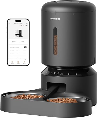 PETLIBRO 5G Wi-Fi Futterautomat für 2 Katzen und Hunde mit APP, WLAN-Haustierfutterspender, Automatische Katzenfutterspender mit Sensor für niedrigen Futtermangel, 1–10 Mahlzeiten pro Tag, 5L,Schwarz PETLIBRO 5G Wi-Fi Futterautomat für 2 Katzen und Hunde mit APP, WLAN-Haustierfutterspender, Automatische Katzenfutterspender mit Sensor für niedrigen Futtermangel, 1–10 Mahlzeiten pro Tag, 5L,Schwarz von PETLIBRO