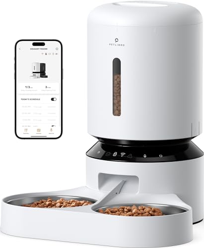 PETLIBRO 5L Futterautomat für 2 Katzen und Hunde mit APP, 5G-WLAN-Haustierfutterspender, Automatische Katzenfutterspender mit Sensor für niedrigen Futtermangel, 1–10 Mahlzeiten pro Tag PETLIBRO 5L Futterautomat für 2 Katzen und Hunde mit APP, 5G-WLAN-Haustierfutterspender, Automatische Katzenfutterspender mit Sensor für niedrigen Futtermangel, 1–10 Mahlzeiten pro Tag von PETLIBRO