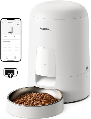 PETLIBRO Futterautomat Katze Kabellos, 2,4G WiFi-fähiger mit Akku, 5200mAh für 30 Tage Batterielaufzeit, Intelligenter Katzenfutter Automat, APP-Steuerung Futterspender, Mini/Snack Feeder, Weiß, 2L PETLIBRO Futterautomat Katze Kabellos, 2,4G WiFi-fähiger mit Akku, 5200mAh für 30 Tage Batterielaufzeit, Intelligenter Katzenfutter Automat, APP-Steuerung Futterspender, Mini/Snack Feeder, Weiß, 2L von PETLIBRO