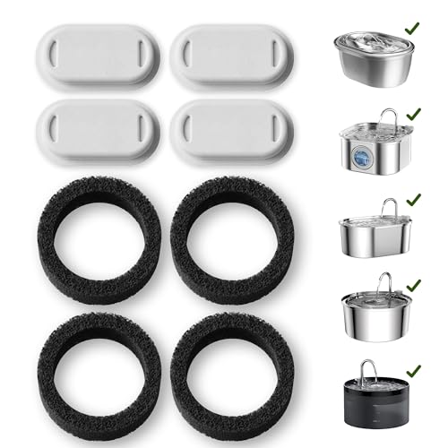 PETLIBRO Katzenbrunnen Filter 4er Pack, 4 Stück Filter für Katzenbrunnen Edelstahl, Dreifach-Filterung Filter für Trinkbrunnen für Katzen und Hunde PETLIBRO Katzenbrunnen Filter 4er Pack, 4 Stück Filter für Katzenbrunnen Edelstahl, Dreifach-Filterung Filter für Trinkbrunnen für Katzen und Hunde von PETLIBRO