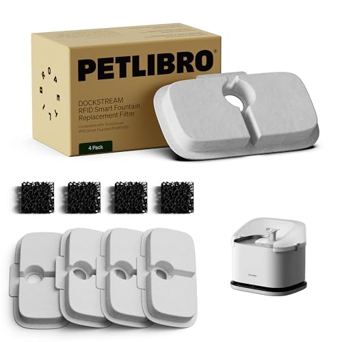 PETLIBRO Katzenbrunnen Filter 4er Pack für Dockstream RFID Trinkbrunnen für Katze PLWF305, 2-Monats-Set Ersatzfilter für Katzentrinkbrunnen PETLIBRO Katzenbrunnen Filter 4er Pack für Dockstream RFID Trinkbrunnen für Katze PLWF305, 2-Monats-Set Ersatzfilter für Katzentrinkbrunnen von PETLIBRO