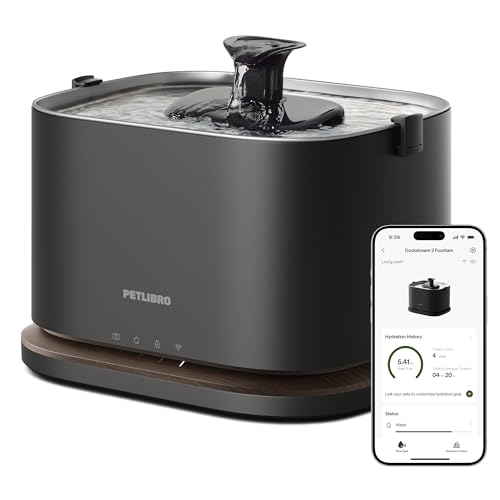 PETLIBRO Upgrade Katzenbrunnen - Kabelloser Trinkbrunnen für Katze mit App-Überwachung, 3L/101oz Dockstream 2, Edelstahlablage, 5GHz WiFi, ideal für Haustiere PETLIBRO Upgrade Katzenbrunnen - Kabelloser Trinkbrunnen für Katze mit App-Überwachung, 3L/101oz Dockstream 2, Edelstahlablage, 5GHz WiFi, ideal für Haustiere von PETLIBRO