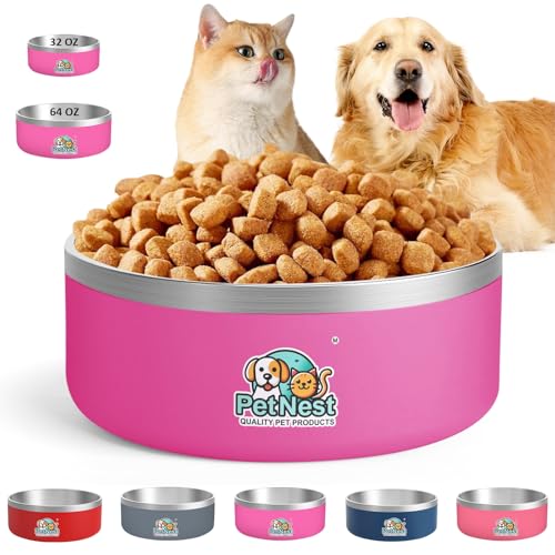 Hundenäpfe aus Edelstahl – Futternäpfe für kleine, mittelgroße und große Hunde, kein Verschütten von Welpennäpfen, Katzenfutternapf, niedliches rosa, blaues Futternapf-Set für Mädchen und Jungen, Hundenäpfe aus Edelstahl – Futternäpfe für kleine, mittelgroße und große Hunde, kein Verschütten von Welpennäpfen, Katzenfutternapf, niedliches rosa, blaues Futternapf-Set für Mädchen und Jungen, von PETNEST