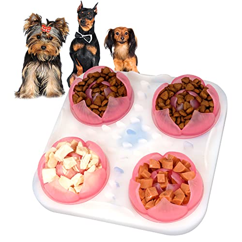 Slow Feeder für Hunde, Leckmatte für Hunde, Slow Feeder Matte, Hund Puzzle Spielzeug, Futtermatte für Hunde, Hundenäpfe für Kleine Mittlere Große Hunde (Rot) von PETOPIA