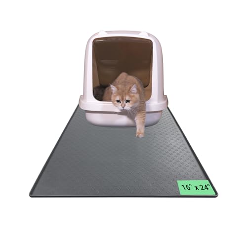 PETORITY Katzenklo Matte, mittelgroß, 40,6 x 61 cm, lebensmittelechtes Silikon, Matte zum Auffangen von Streu, wasserdicht, rutschfest, leicht zu reinigen, Grau PETORITY Katzenklo Matte, mittelgroß, 40,6 x 61 cm, lebensmittelechtes Silikon, Matte zum Auffangen von Streu, wasserdicht, rutschfest, leicht zu reinigen, Grau von PETORITY