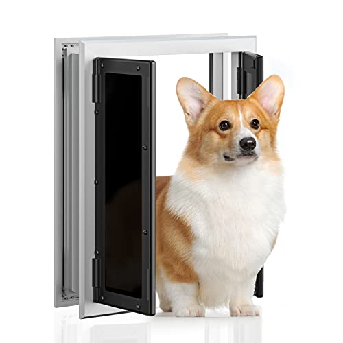 Premium Hundetür, PETOUCH Aluminium-Haustiertür mit Doppelpaneelen, Hundetür mit automatisch schließenden Magnetklappen, Schiebe-Panel und 4 Sicherheitsschlössern, wetterbeständig und langlebig, Größe Premium Hundetür, PETOUCH Aluminium-Haustiertür mit Doppelpaneelen, Hundetür mit automatisch schließenden Magnetklappen, Schiebe-Panel und 4 Sicherheitsschlössern, wetterbeständig und langlebig, Größe von PETOUCH