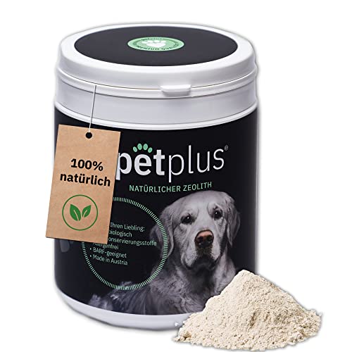 PetPlus® Klinoptilolith Pulver Zeolith für Hund 500g für Darmreinigung, Premium, Keine Konservierungsstoffe, allergenfrei, Barf geeignet, Hunde Darmflora aufbauen mit natürlichen mineralien von PetPlus