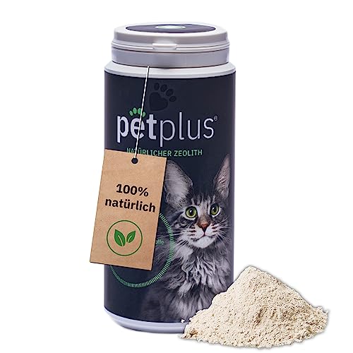 PETPLUS® Klinoptilolith Pulver für Katze 250g für Darmreinigung, Premium, Keine Konservierungsstoffe, allergenfrei, Zeolith Pulver zur Entgiftung, Darmflora aufbauen von PetPlus