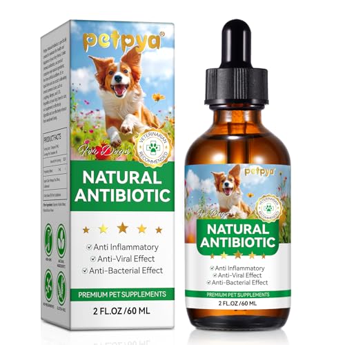 Antibiotics for Dogs, Natural Dog Antibiotics Supports Dogs Skin Itchy Relief, Helps to Relieve Allergy, Yeast & Ear Infection - Pet Health Supplies, Dog Itch Remedies, Bacon Flavor - 2 FL Oz / 60 ml von PETPYA