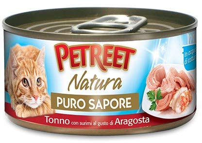 PETREET Aufbewahrungsbox für feuchte Katze, Natur, reiner Geschmack Thunfisch/Hummer, 70 g von PETREET