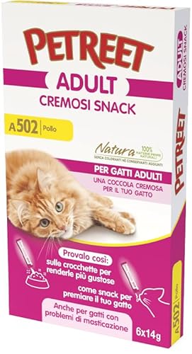 PETREET Cremosi Snack Huhn für Katzen - Packung mit 72 Beuteln x 14 g von PETREET