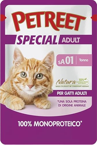 PETREET Monoprotein Thunfisch - für ausgewachsene Katzen - Packung mit 24 Beuteln x 70 g PETREET Monoprotein Thunfisch - für ausgewachsene Katzen - Packung mit 24 Beuteln x 70 g von PETREET