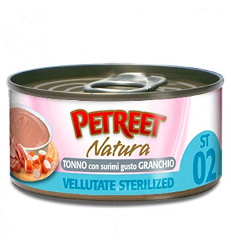PETREET Natura ST 02 Le Velvet Sterlized Thunfisch mit SuriMI Gusto Krabbe 70 g von PETREET