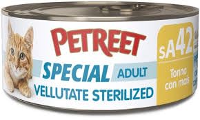 Petreet Dosen Katze sA42 sterilisiert Samt Thunfisch mit Mais 24 Packungen à 70 Gramm von PETREET