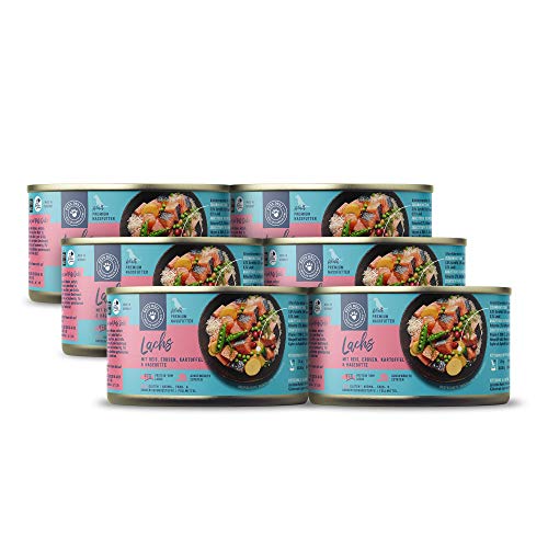 Pets Deli Nassfutter für Hunde mit Lachs, Reis, Erbsen, Kartoffel und Hagebutte ohne Zucker und Gluten 6 x 190g von Pets Deli