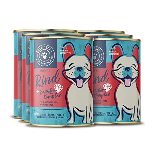 Pets Deli Breed Fit Nassfutter für Hunde mit Rind, Buchweizen, Karotte und Blaubeere ohne Zucker und Gluten 6 x 400g von Pets Deli