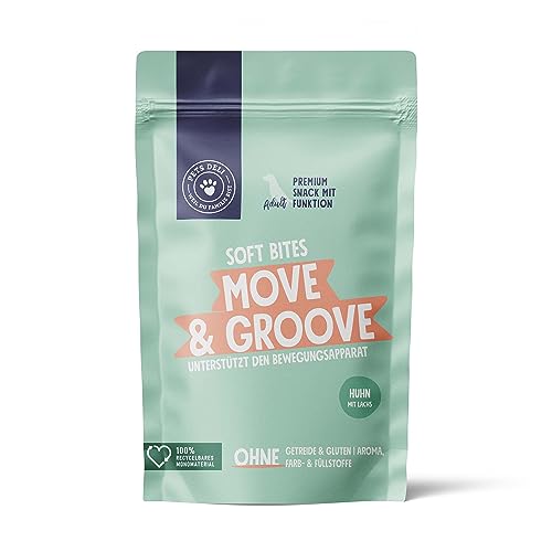 Pets Deli Move & Groove Gelenk Snack für Hunde – Unterstützt Gelenke & Knochen – mit Glucosamin & Grünlippmuschel (300g) von PETS DELI - NATURAL PET FOOD