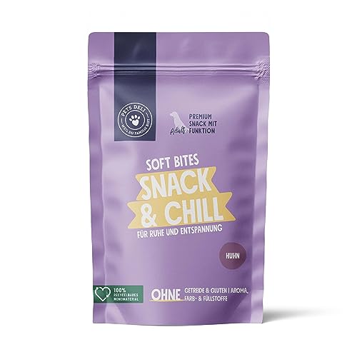 Pets Deli Snack & Chill Entspannungs Snack für Hunde – Unterstützt Beruhigung bei Stress & Angst – mit Baldrian & Lavendel (300g) von PETS DELI - NATURAL PET FOOD