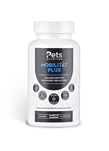 PETS NUTRITION - Mobilität Plus Gelenktabletten für Hunde & Katzen 60 Tabletten - Ergänzungsfuttermittel mit Glucosaminsulfat & Aminosäuren für jung und alt - Unterstützt die Gelenkfunktionen PETS NUTRITION - Mobilität Plus Gelenktabletten für Hunde & Katzen 60 Tabletten - Ergänzungsfuttermittel mit Glucosaminsulfat & Aminosäuren für jung und alt - Unterstützt die Gelenkfunktionen von PETS NUTRITION