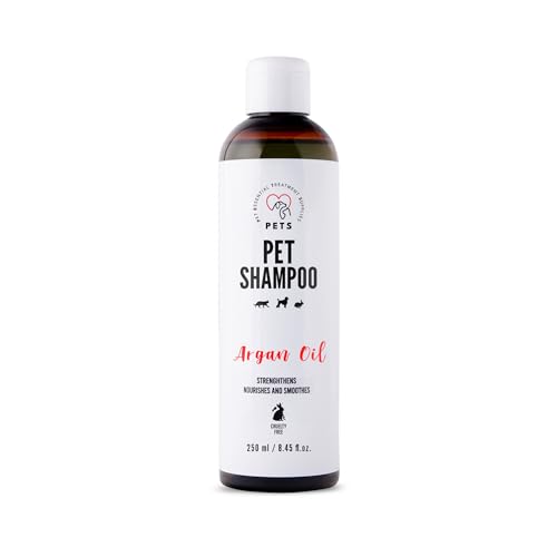 Pet Shampoo Hundeshampoo und Katzenshampoo mit Argan Oil 250 ml Umfassende Haarpflege, Einzigartige Formel, Natürliche Inhaltsstoffe von PETS