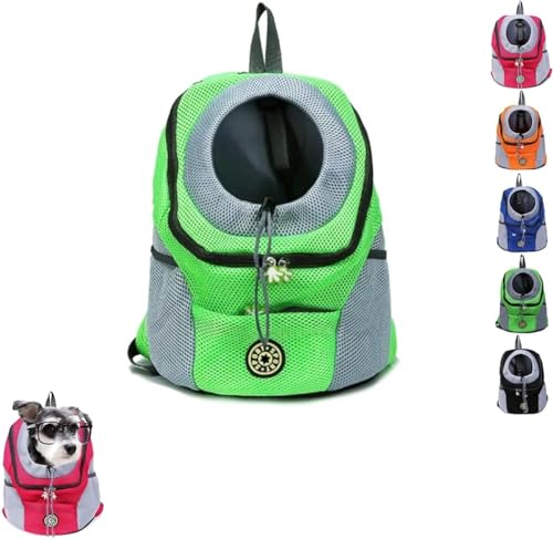Forttender Hunderucksack, 2024 Upgraded Sommer Hunderucksack, Hunderucksack-Tragetasche für kleine Hunde, Hundetragerucksack zum Wandern (Green, M) von PETSBURG