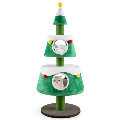 PETSITE 152.4 cm Weihnachten Katzenbaum Niedlicher Katzenturm mit 2 Höhlen Sisal Kratzbäume Frühling Spielzeug Abnehmbare Betten Modern Urlaub Katzenbaum Turm für Indoor Katzen PETSITE 152.4 cm Weihnachten Katzenbaum Niedlicher Katzenturm mit 2 Höhlen Sisal Kratzbäume Frühling Spielzeug Abnehmbare Betten Modern Urlaub Katzenbaum Turm für Indoor Katzen von PETSITE