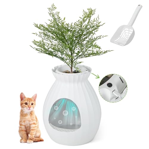PETSITE Weiße Pflanzentoilette, versteckte Katzentoilette mit künstlicher Pflanze, fortschrittliches Geruchsentfernungssystem, Abnehmbarer Türvorhang, Katzentoilette, große Pflanzentoilette PETSITE Weiße Pflanzentoilette, versteckte Katzentoilette mit künstlicher Pflanze, fortschrittliches Geruchsentfernungssystem, Abnehmbarer Türvorhang, Katzentoilette, große Pflanzentoilette von PETSITE