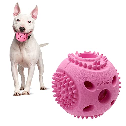 PETSLA Welpen-Spielzeug für sanftes Kauen, fördert die Zahngesundheit, reduziert Zahnbeschwerden, Hundeball, mittelgroße und große Hunde, aus Naturkautschuk (Hunde bis zu 25 kg) von PETSLA