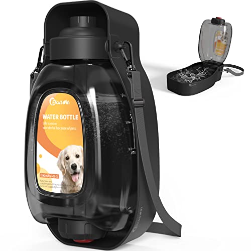 Große Hunde-Wasserflasche, 1300 ml, tragbarer Spender mit Napf, Reise-Wasserflasche für Hunde, Haustier-Wasserflasche für Camping, Wandern und Spaziergänge im Freien von PETSOLON