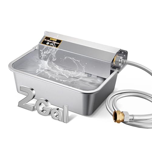 PETSOLON Automatischer Hunde-Wasserspender, 2 Gallonen 304 Edelstahl, großer Wassernapfspender für drinnen und draußen, Haustier- und Nutztier-Wasserspender, automatische Füllung, passend für GHT 1,9 PETSOLON Automatischer Hunde-Wasserspender, 2 Gallonen 304 Edelstahl, großer Wassernapfspender für drinnen und draußen, Haustier- und Nutztier-Wasserspender, automatische Füllung, passend für GHT 1,9 von PETSOLON