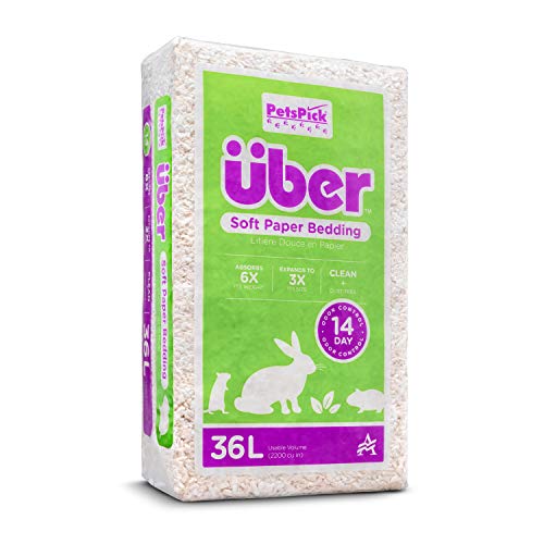 PETSPICK Uber Haustier-Bettwäsche aus weichem Papier für kleine Tiere, Weiß, 36 l von PETSPICK