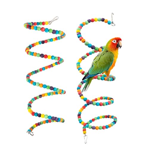 Petsplicity Vogelseil 170,2 cm, flexibles und langlebiges Schaukelspielzeug für Vögel, spiralförmige Sitzstange für Sittiche, Nymphensittiche und Papageien, buntes verstellbares Vogelkäfig-Zubehör, Petsplicity Vogelseil 170,2 cm, flexibles und langlebiges Schaukelspielzeug für Vögel, spiralförmige Sitzstange für Sittiche, Nymphensittiche und Papageien, buntes verstellbares Vogelkäfig-Zubehör, von PETSPLICITY