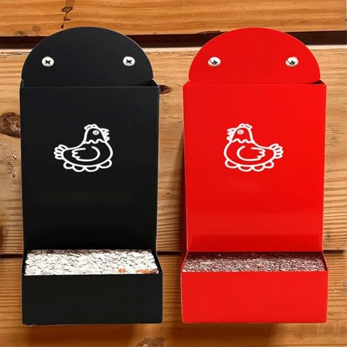 Hühnerfutter aus Metall, zum Aufhängen, automatischer Futterspender mit Muschelbehälter für Geflügelstall von PETSTIBLE
