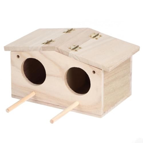 Vogelhaus Holzhaus Blockhüttenform für Vögel und Wildtiere nicht und stabil von PETSTIBLE