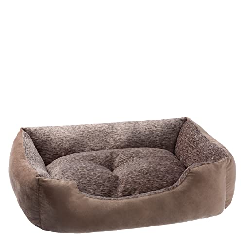 Petstuff Hundebett, Kissen herausnehmbar, flauschig, waschbar, Farb- u. Größenwahl, braun, L von Petstuff