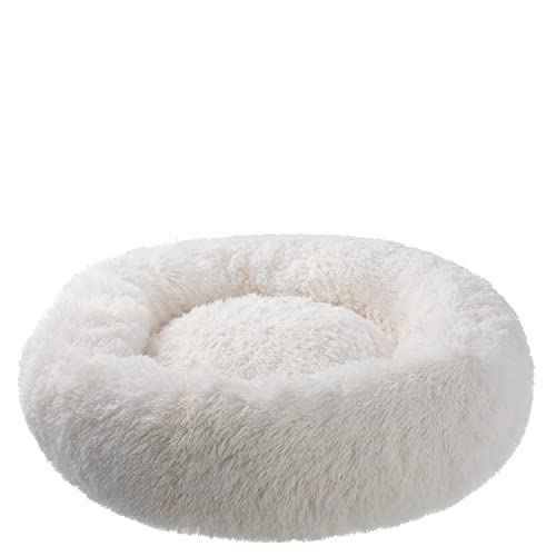 Petstuff Hundekissen Rund Donut, rutschfest, flauschig, waschbar, Farb- u. Größenwahl, beige, Ø 100 cm von Petstuff